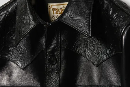 Y'2 Leather WJ-03 OIL SOFT HORSE×HORSE LIGHT (EMBOSSED LEATHER) SHIRT